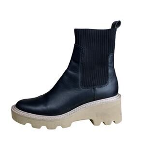Dolce Vita Hoven H20 Black Leather Waterproof Platform Lug Sole Boots – Size 10